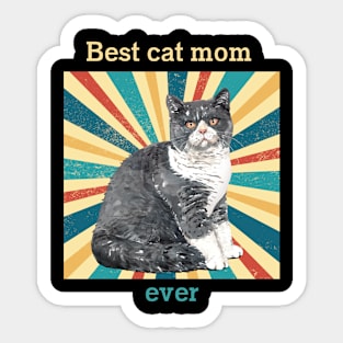 Cat t shirt - Best cat mom ever Sticker